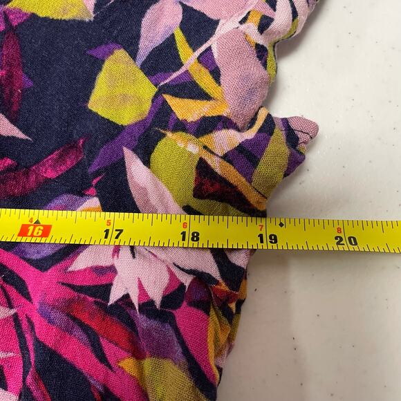 Torrid Rayon Slub Tiered Button Front Tropical Top Size Large - Picture 7 of 8